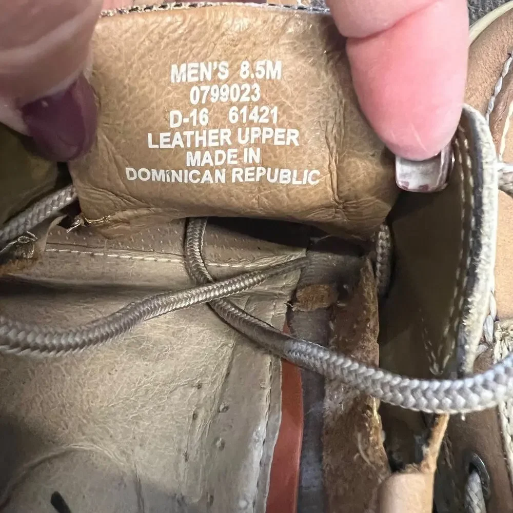 Sperry Top Sider Billfish Boat Shoes Mens 8.5 Tan Beige Leather Air Mesh Rugged